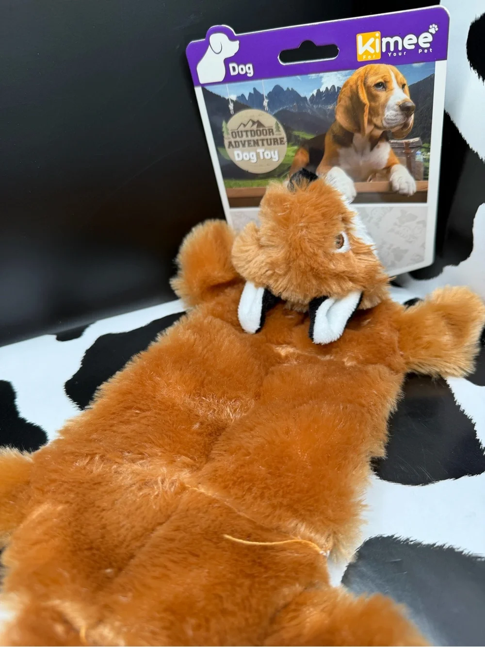 KMEE Plush Brown Squirrel Crinkle Paper Dog Toy - Outdoor Adventure Squeaky Toy